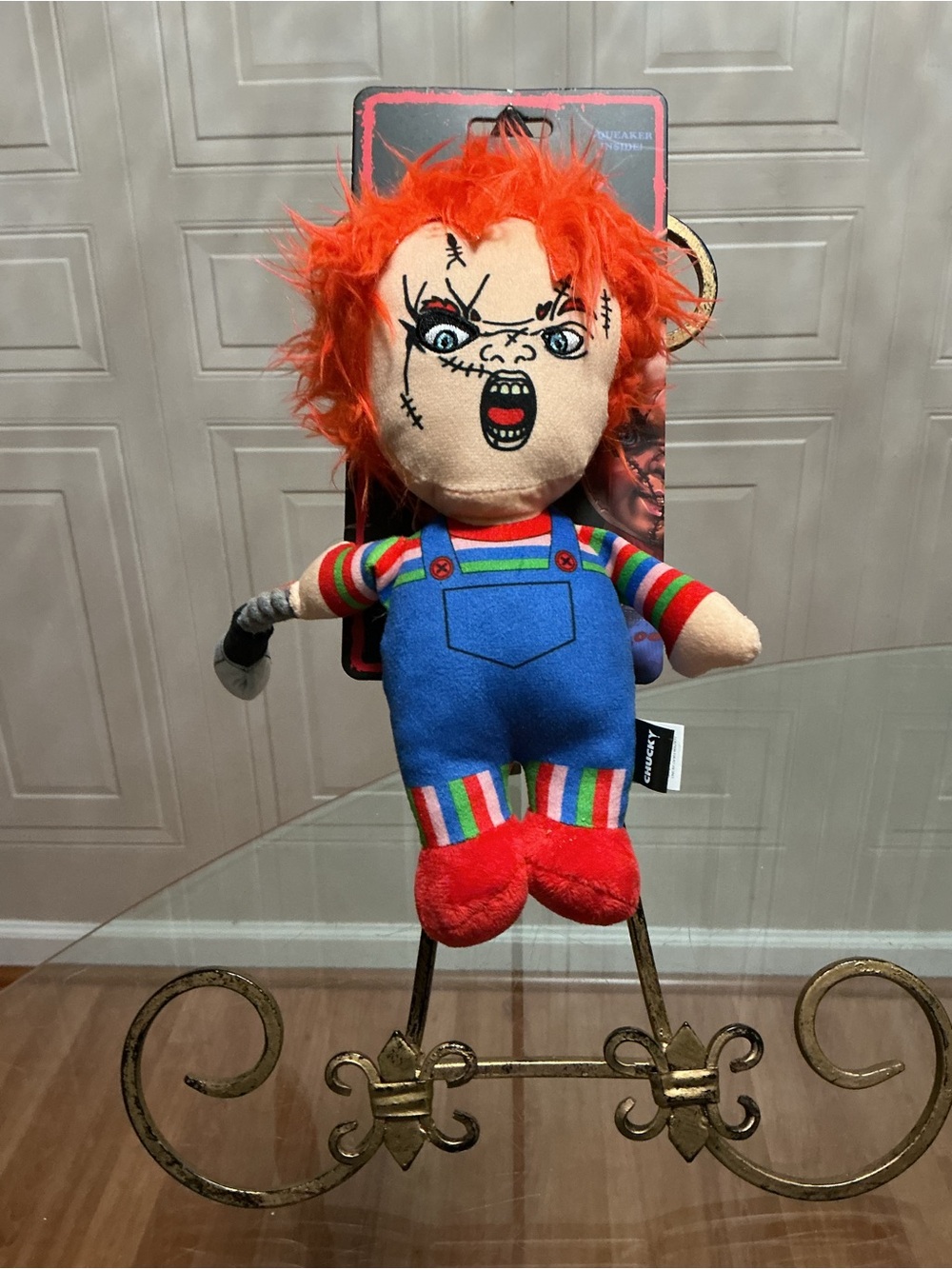 Chucky Rope Dog Toy Plush Knife Squeaker Universal Horror Halloween 9” NEW